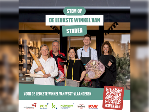 Winkeliers voor de vitrine